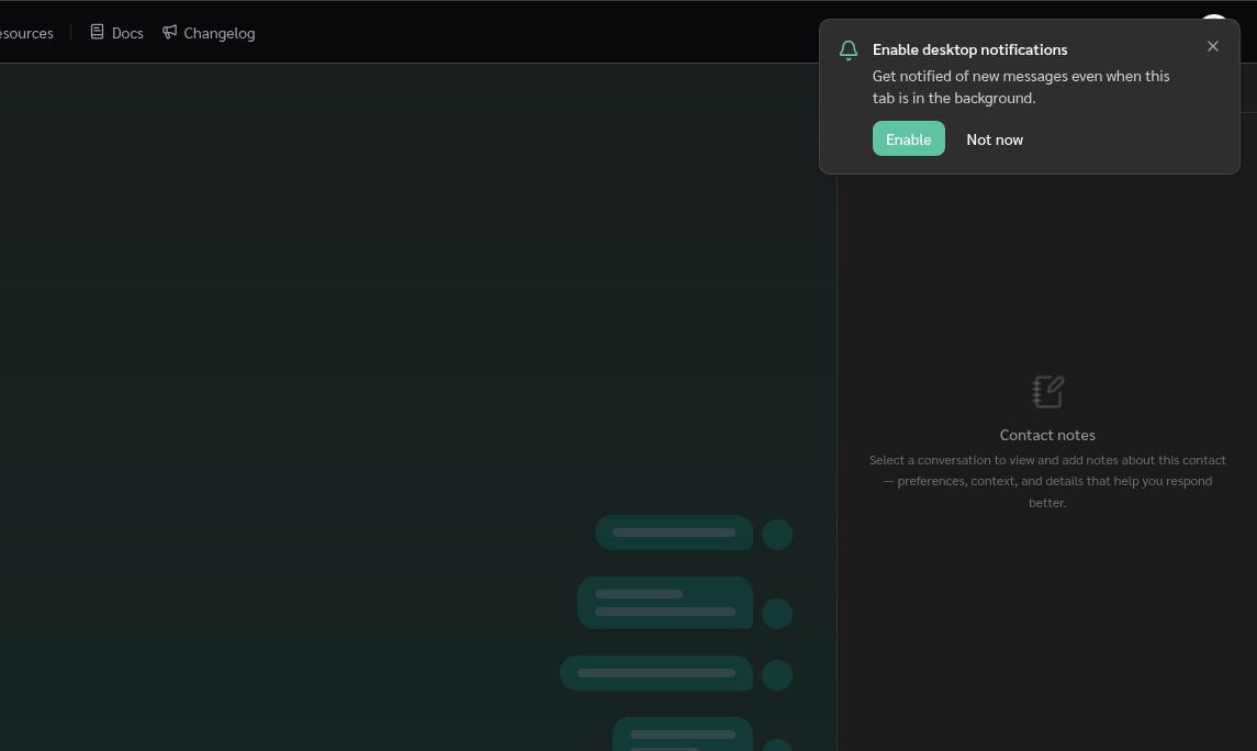 Desktop notifications for new messages