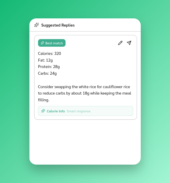 Smart responses — AI uses your templates