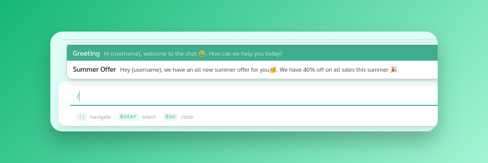 Standard responses for faster replies